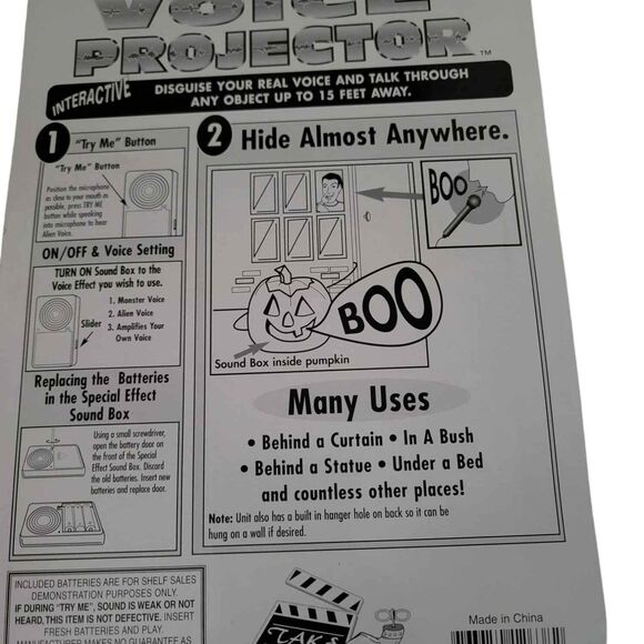 Vintage NWT 2001 Halloween Voice Projector and Window Coverings Take One - Picture 3 of 4